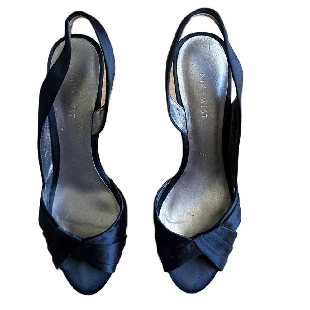 Nine West Open-Toed Black Heels Size 9M